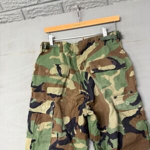 Military Surplus Woodland Camo Cargo BDU Pants Medium Short Ripstop Tactical